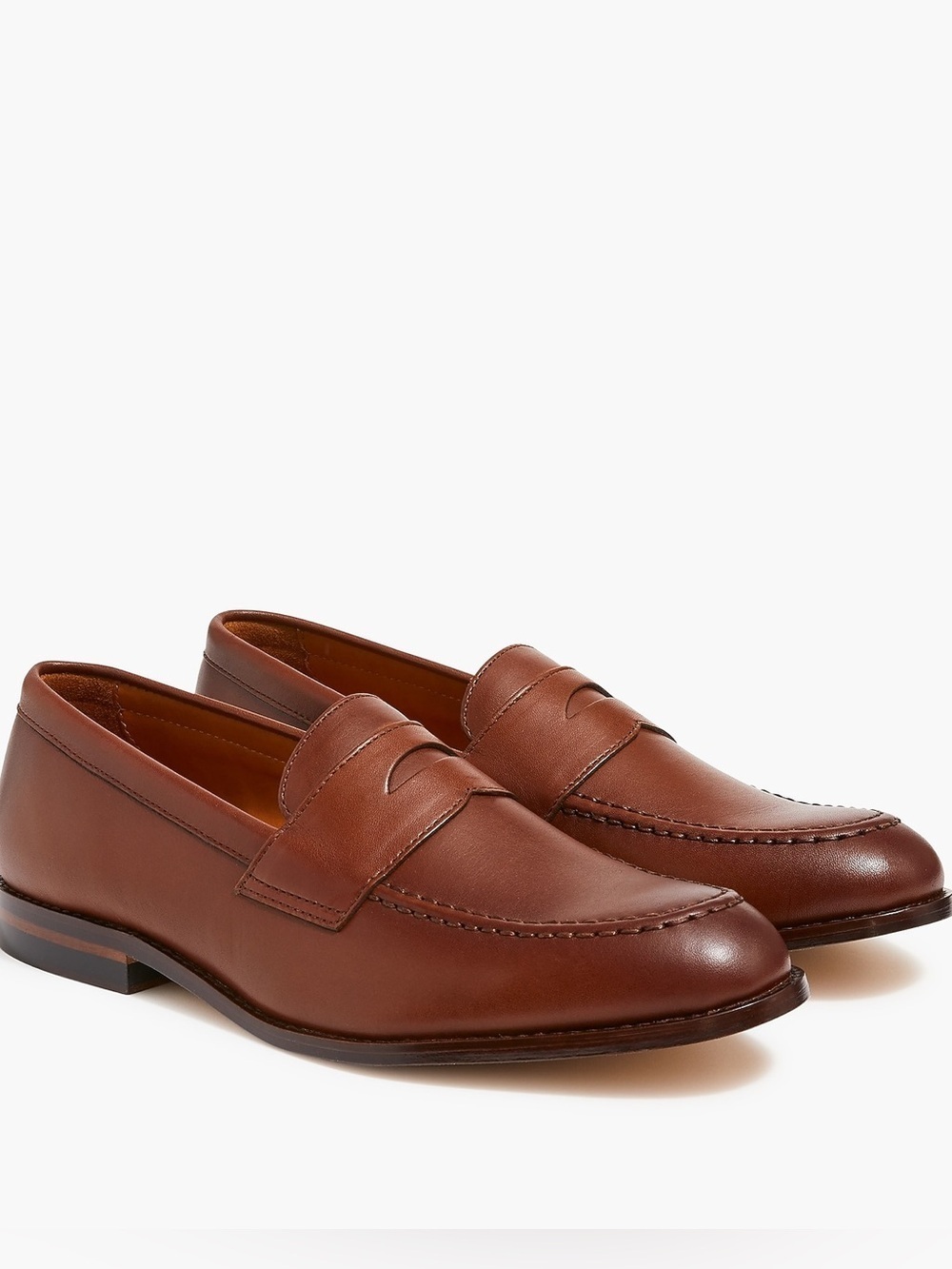 J. Crew Factory Men’s Classic Penny Loafers in Burnished Brown Size 13